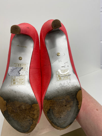 Fabulous Jacques Vert occasion party Peep Toe Heels Uk7 Coral Blush CM439