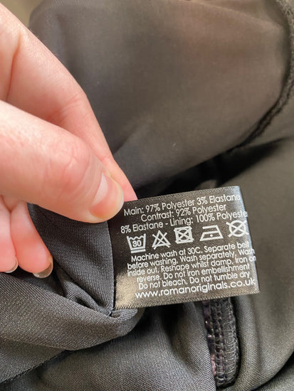 Fabulous Roman Black Velvet Studded Jumpsuit UK16 CM439