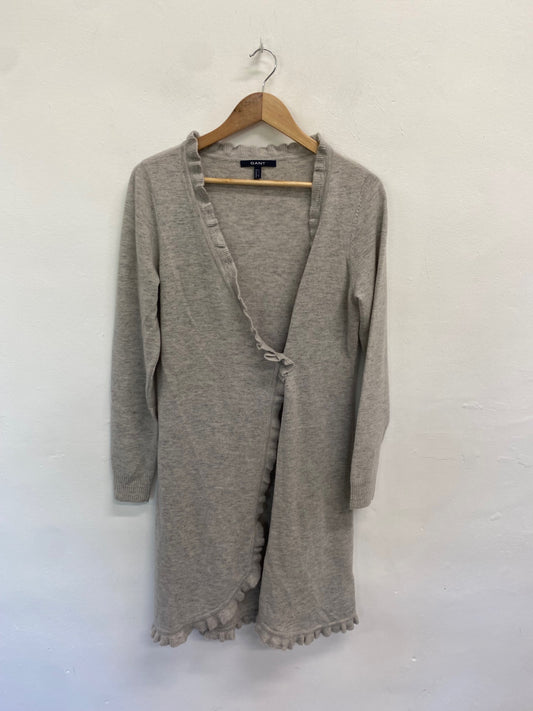 Fabulous GANT Cardigan UK L Grey longline wool blend HD440