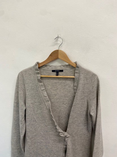 Fabulous GANT Cardigan UK L Grey longline wool blend HD440