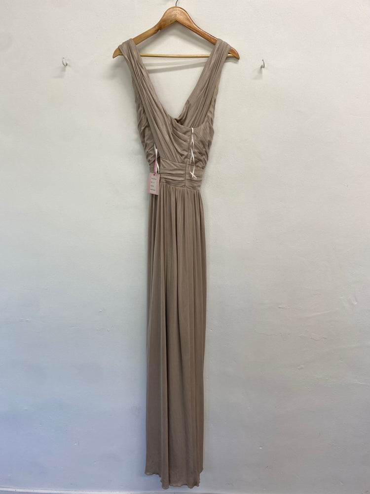 Fabulous Kelsey rose Dress UK 16 Champagne shimmer bridesmaid CM439