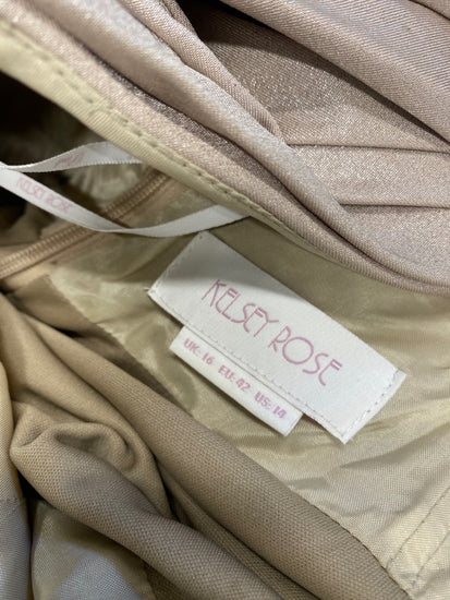 Fabulous Kelsey rose Dress UK 16 Champagne shimmer bridesmaid CM439