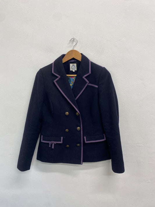 Fabulous Ness Blazer Uk 10 Navy purple wool blend TM395