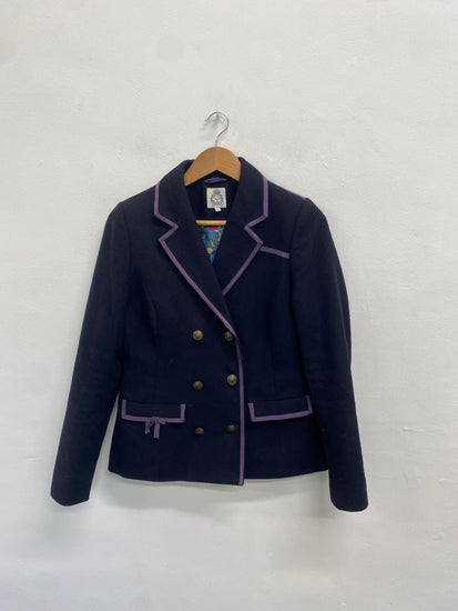 Fabulous Ness Blazer Uk 10 Navy purple wool blend TM395