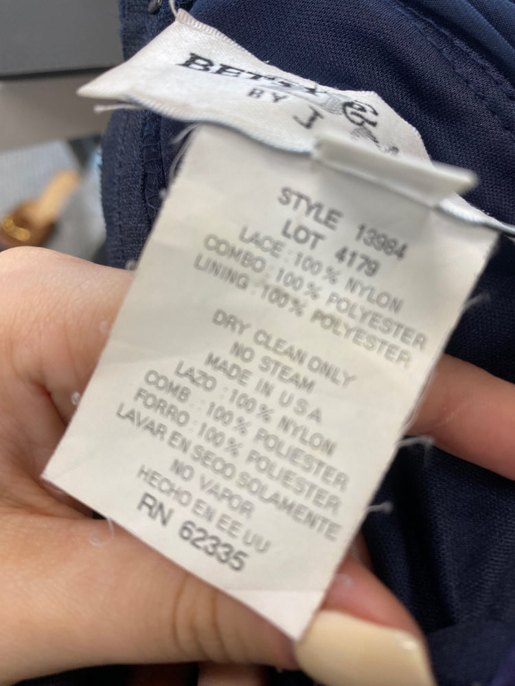 Fabulous Betsy & adam Dress UK 14 Navy blue maxi evening TM395