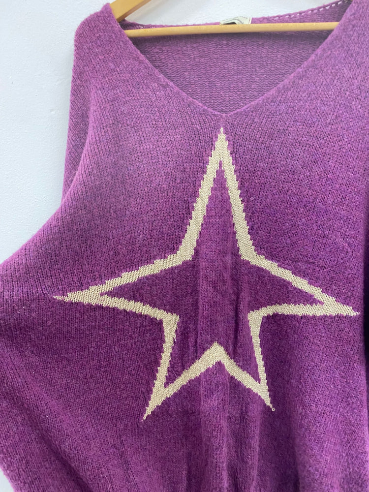 Fabulous Made in Italy Purple Starry Jumper One Size NR001