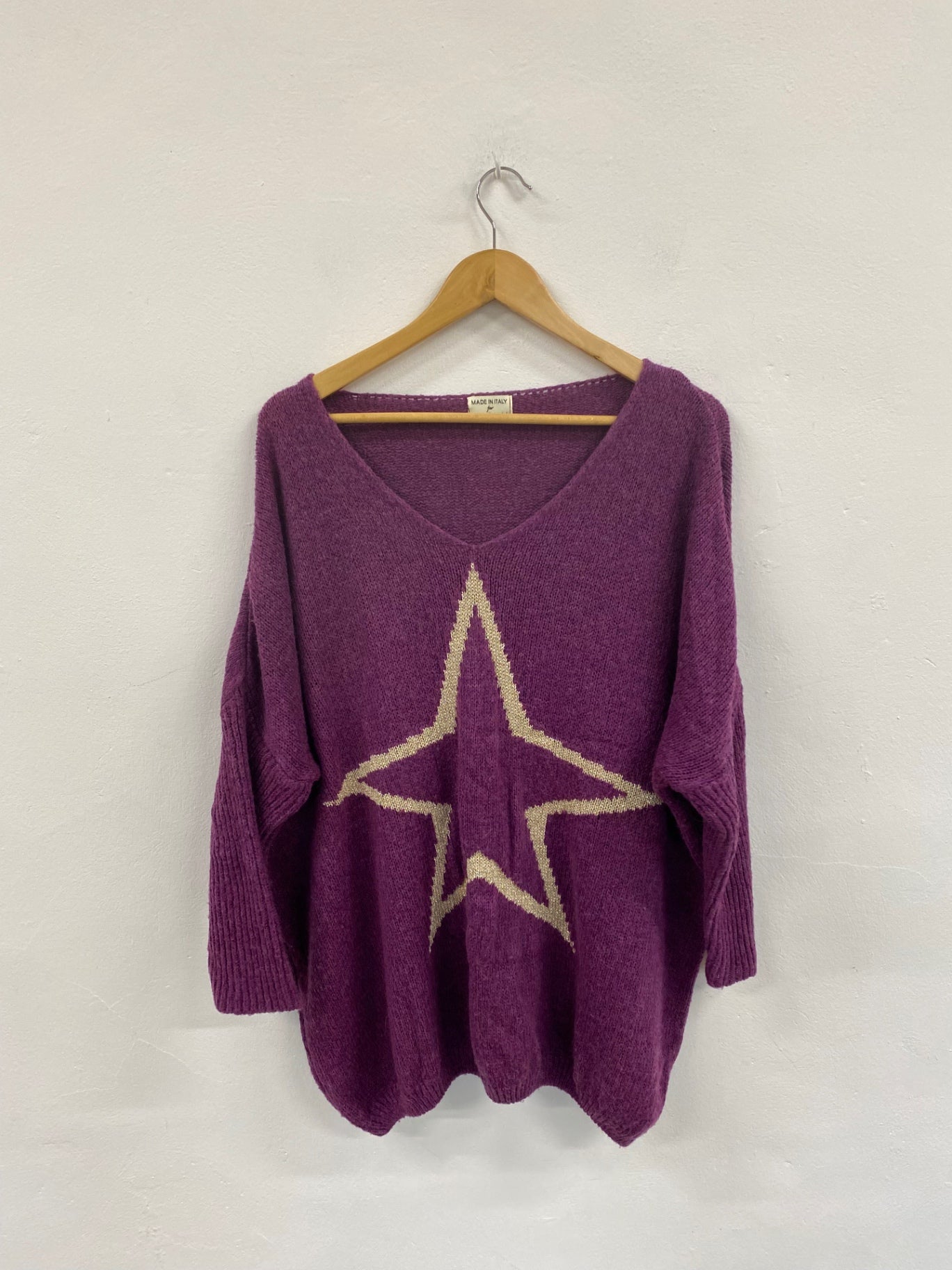 Fabulous Made in Italy Purple Starry Jumper One Size NR001
