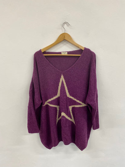 Fabulous Made in Italy Purple Starry Jumper One Size NR001