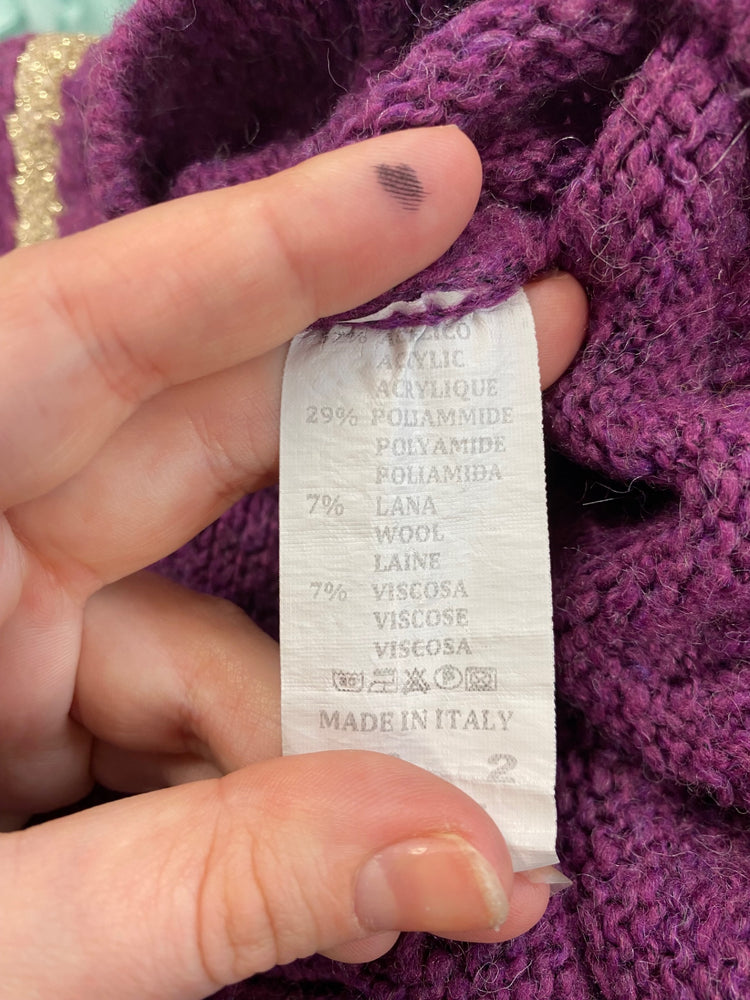 Fabulous Made in Italy Purple Starry Jumper One Size NR001