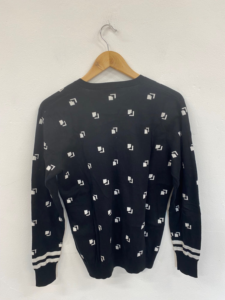 Fabulous Polo Golf Ralph Lauren Black Geo Golf Sweater UK M LO442