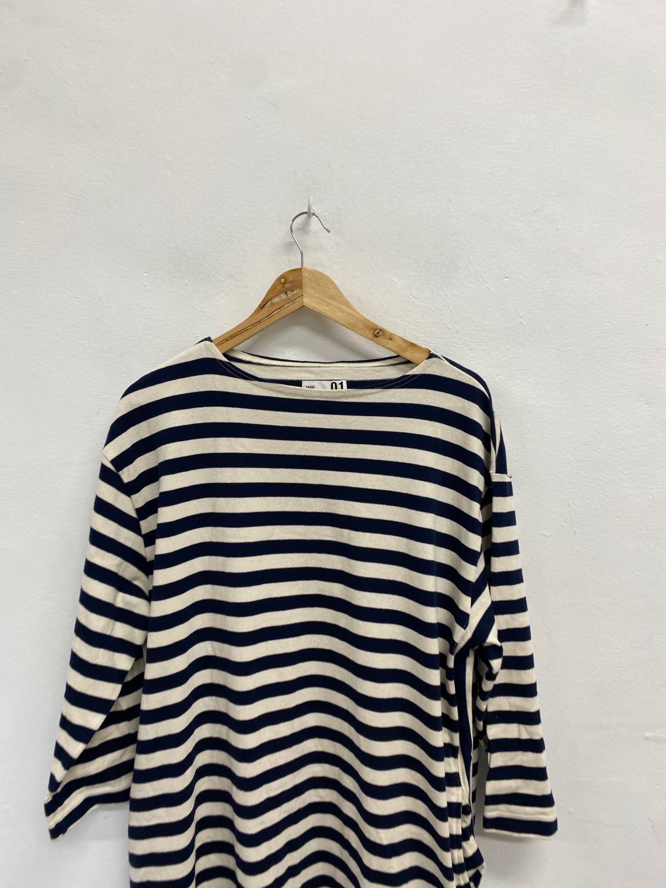 Fabulous Epitome Dress UK 16 Navy striped casual midi BS001