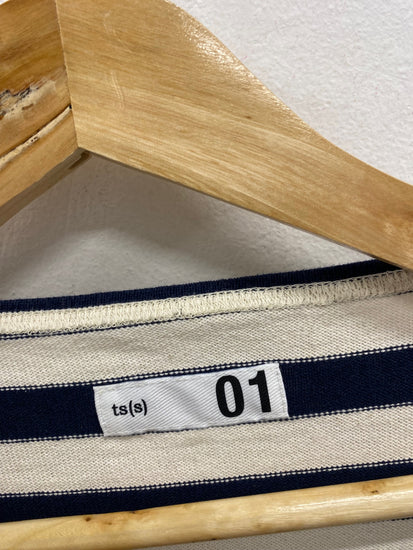 Fabulous Epitome Dress UK 16 Navy striped casual midi BS001