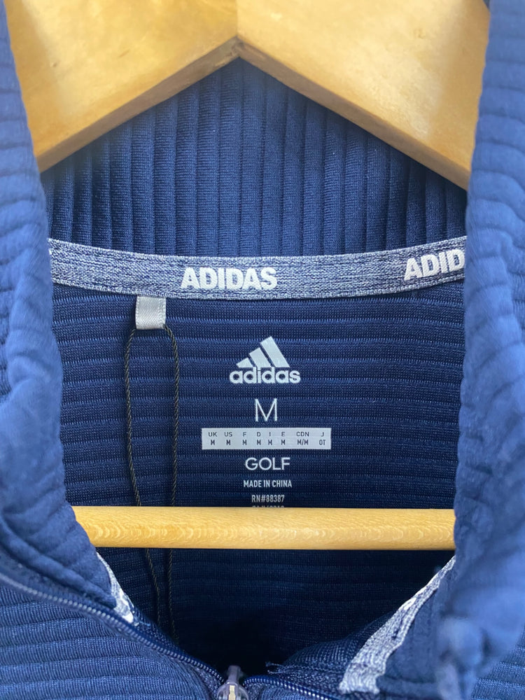 Fabulous Adidas Navy Ribbed Golf Jacket UK M LO442