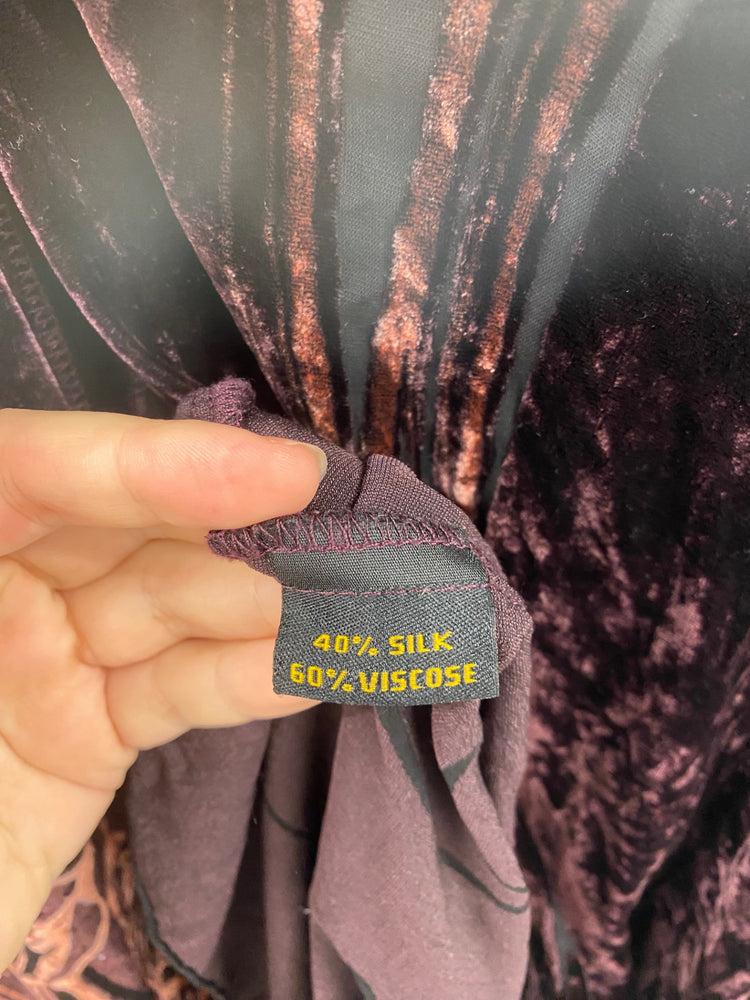 Fabulous Hampstead Bazaar Burgundy Silk Art Nouveau Kimono One Size NR001