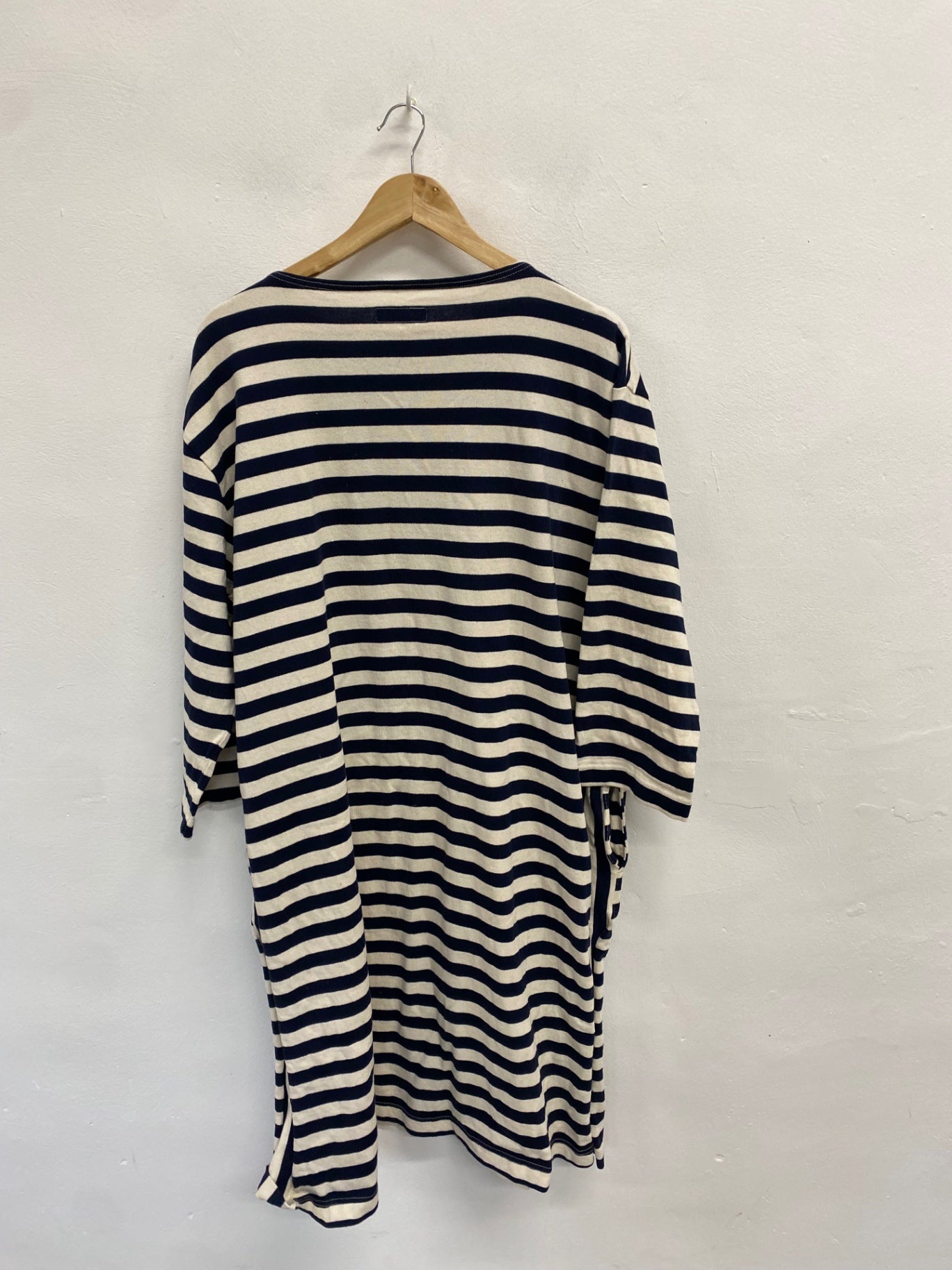 Fabulous Epitome Dress UK 16 Navy striped casual midi BS001