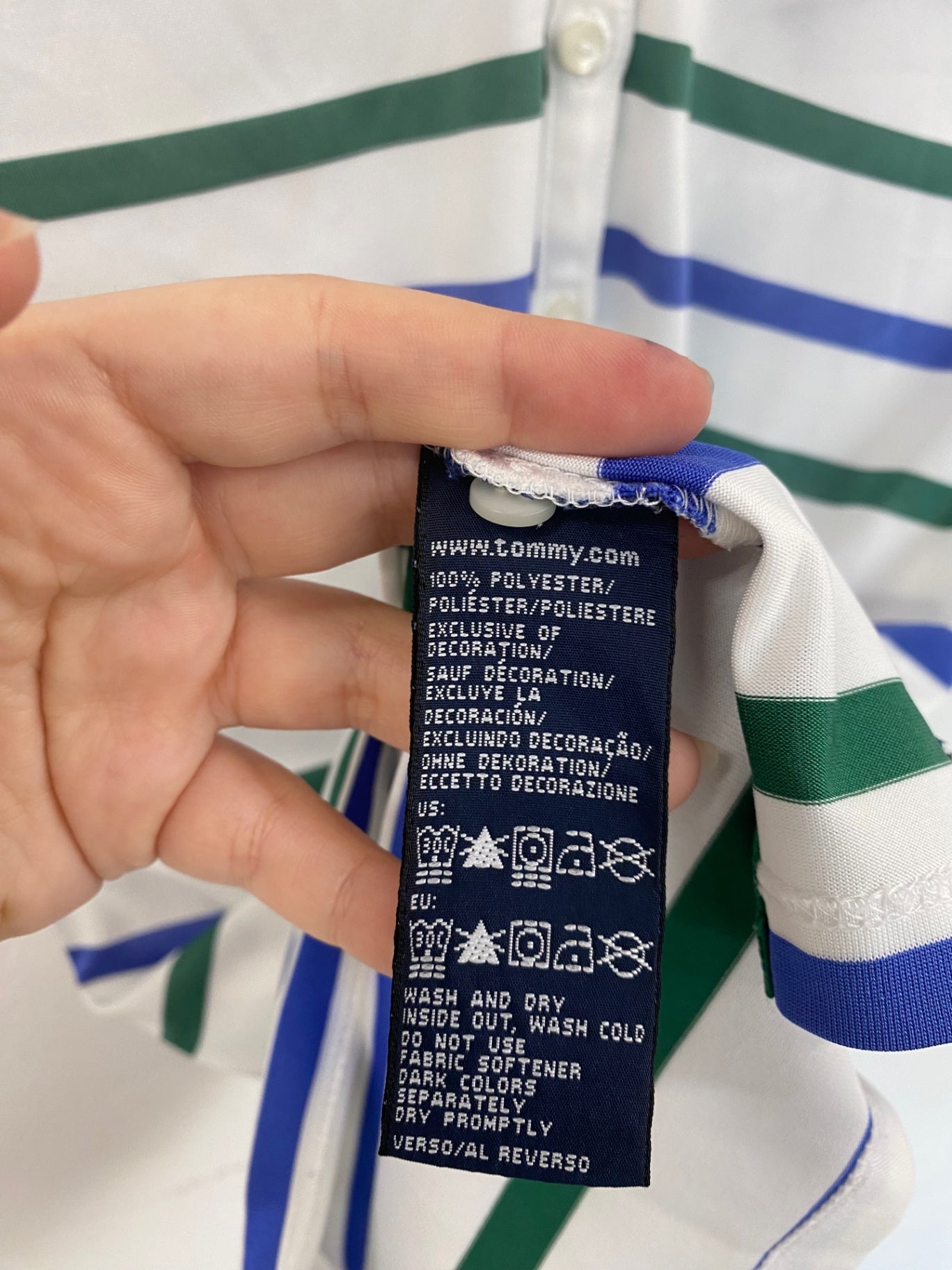 Fabulous Tommy Hilfiger Stripe Golf Polo Shirt UK M LO442