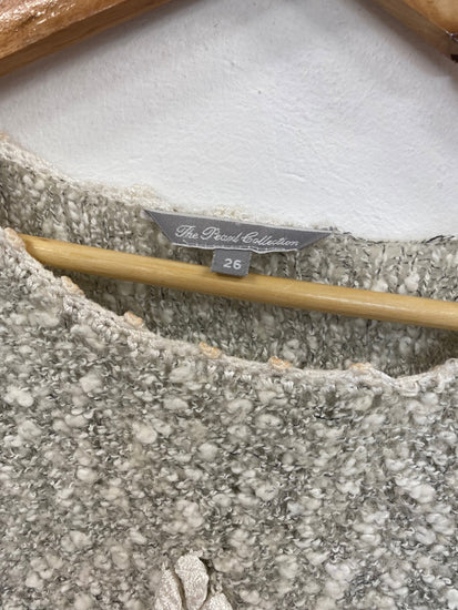 Fabulous The Pearl Collection Grey Artsy Boho Jumper UK26 NR001