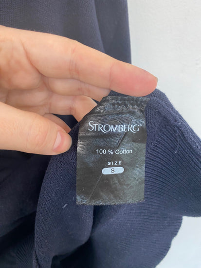 Fabulous Stromberg Navy Golf Quarter Zip Sweater UK S LO442