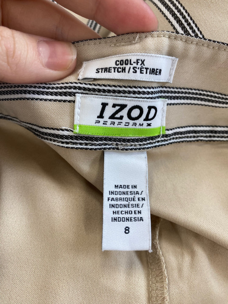Fabulous Izod Perform X Beige Stripe Golf Skort UK8 LO442