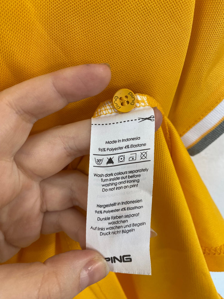 Fabulous Ping Sunshine Yellow Golf Polo Shirt UK12 LO442