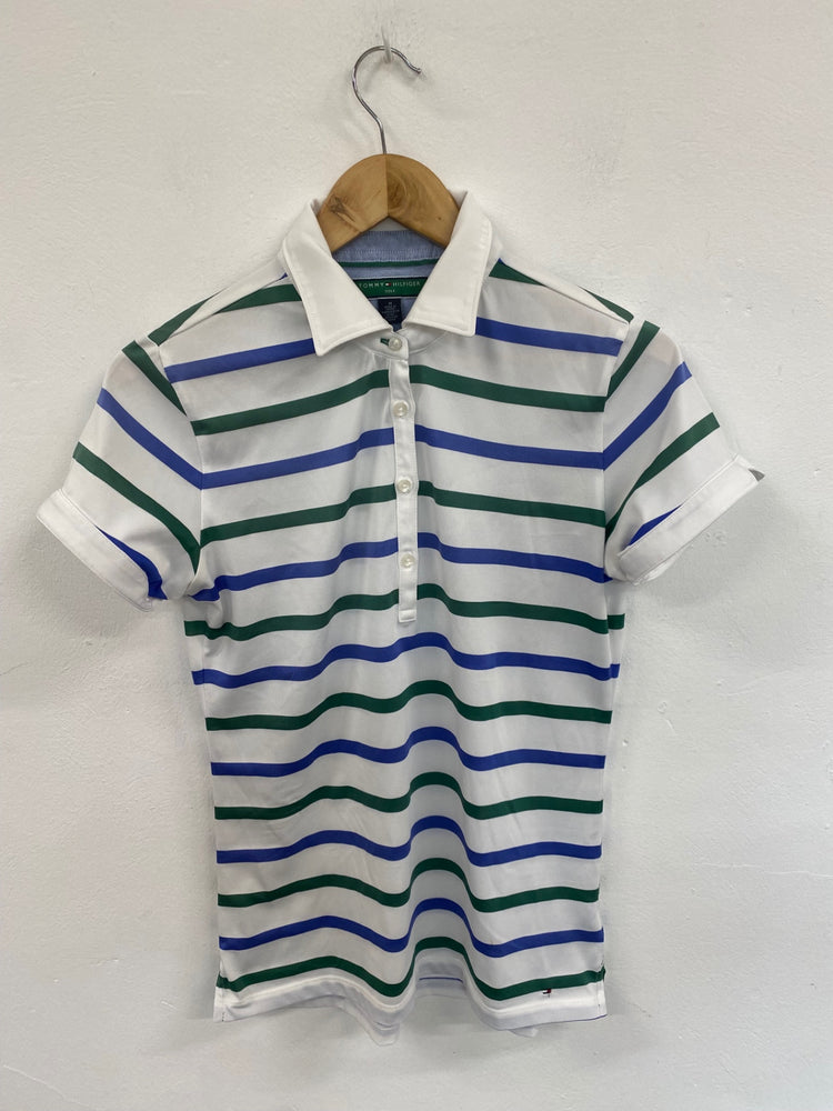 Fabulous Tommy Hilfiger Stripe Golf Polo Shirt UK M LO442