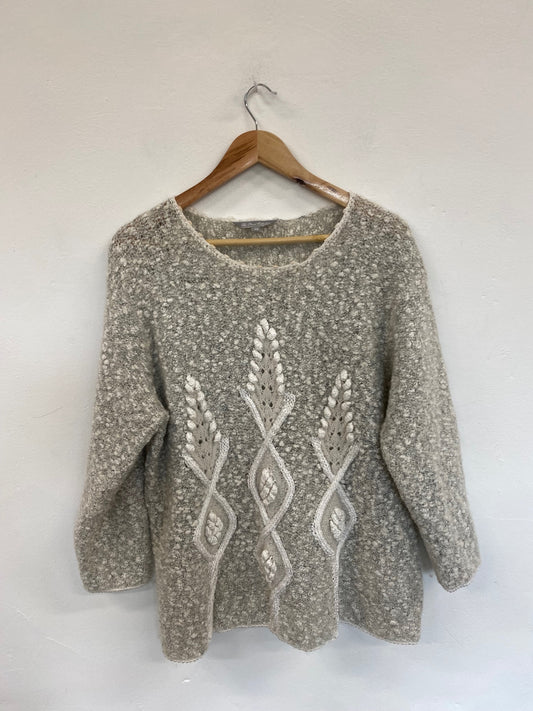 Fabulous The Pearl Collection Grey Artsy Boho Jumper UK26 NR001