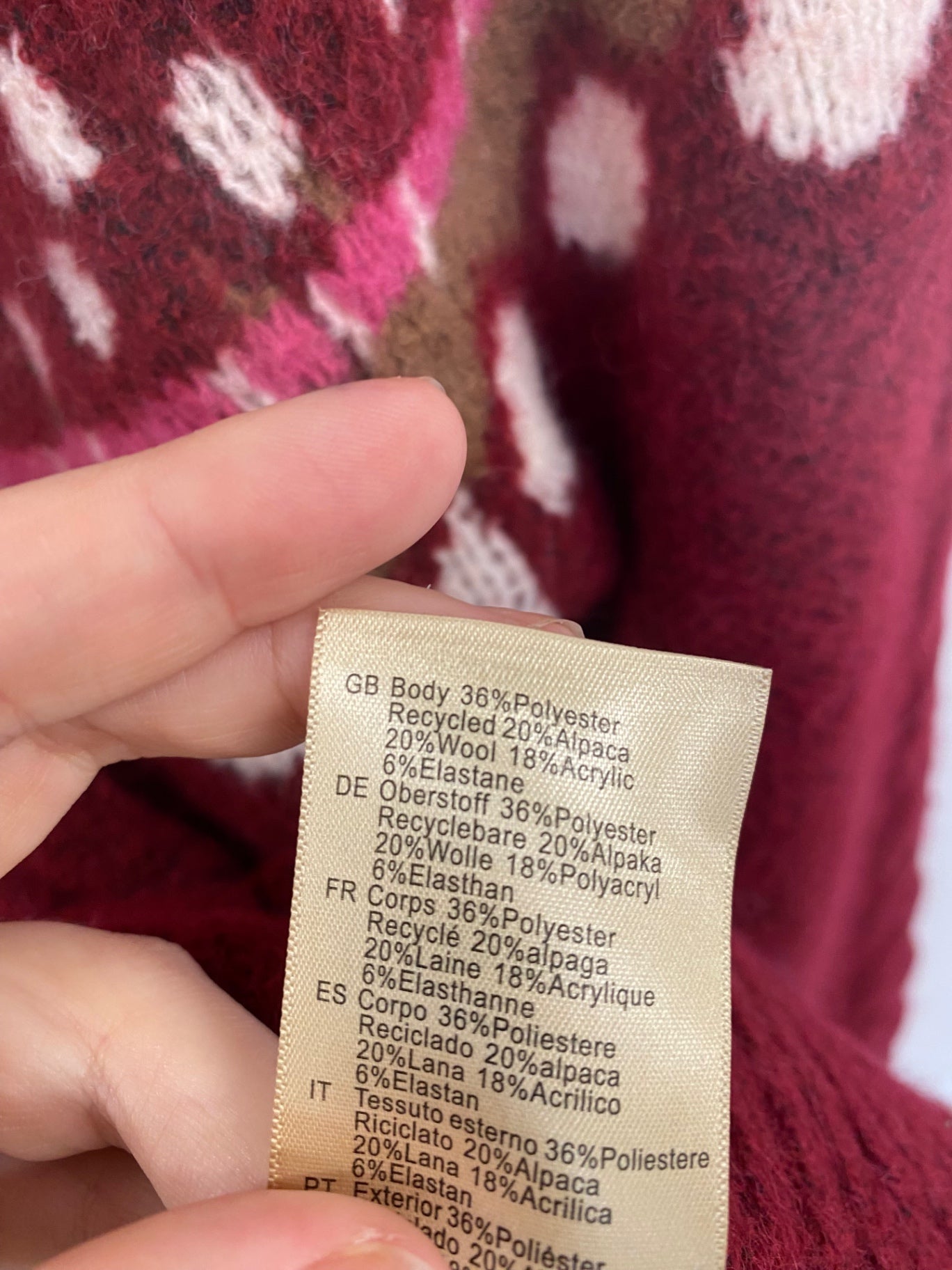 Fabulous Scotch & Soda Burgundy Tulips Cottagecore Jumper UK S LO442