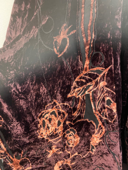 Fabulous Hampstead Bazaar Burgundy Silk Art Nouveau Kimono One Size NR001