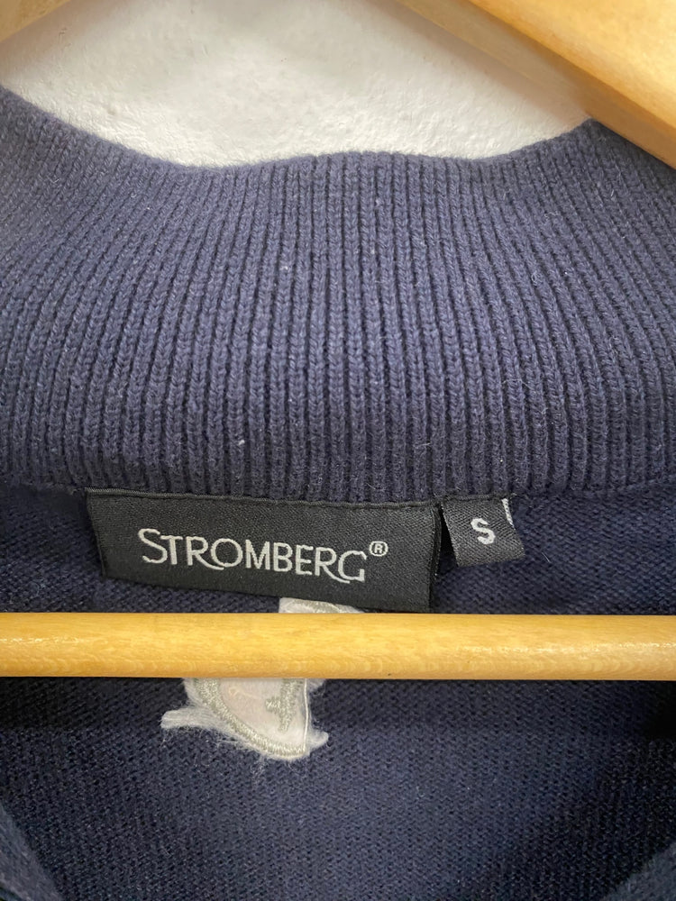 Fabulous Stromberg Navy Golf Quarter Zip Sweater UK S LO442