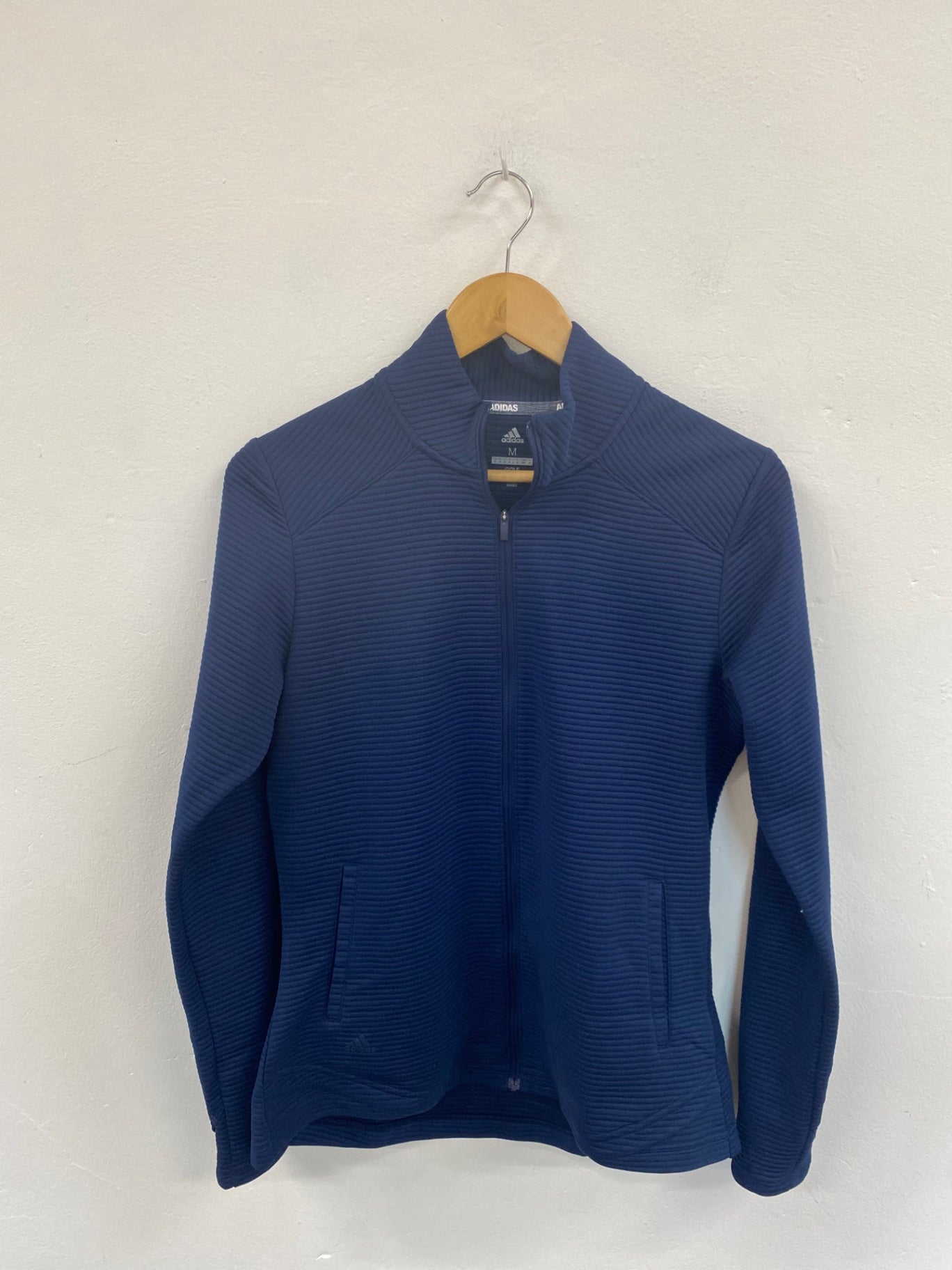 Fabulous Adidas Navy Ribbed Golf Jacket UK M LO442