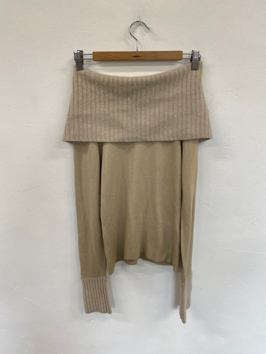 Fabulous Jane Norman Ecru Y2K Off-shoulder Angora Blend Jumper UK10 BT001