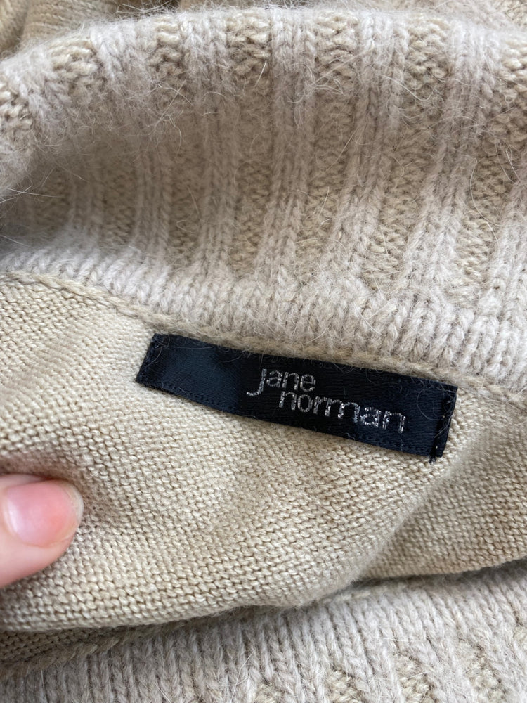 Fabulous Jane Norman Ecru Y2K Off-shoulder Angora Blend Jumper UK10 BT001