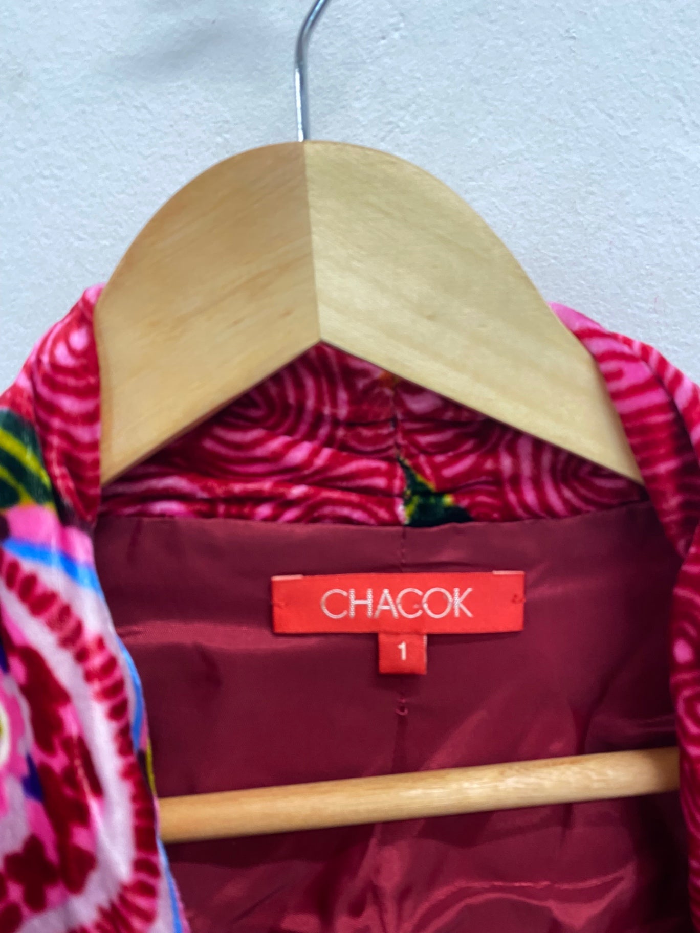 Fabulous Chacok cropped Jacket y2k vibe 1970s Uk 10 Pink floral BT001