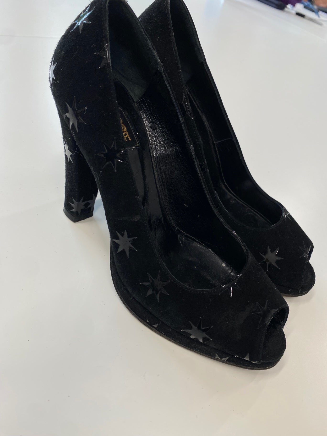 Fabulous extremely rare Biba Heels UK 3 Black star 90s vintage BT001