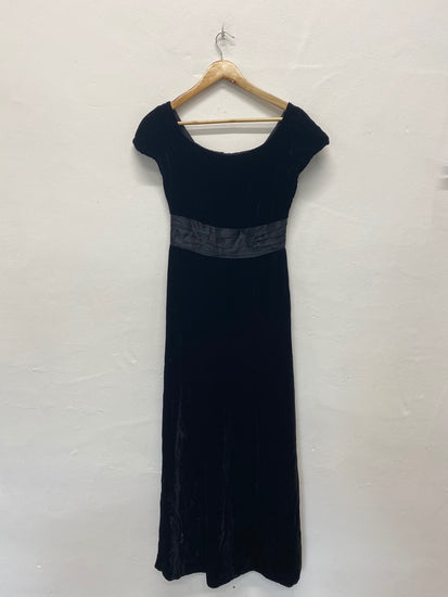 Fabulous Laura Ashley Midaxi classic Cottagecore timeless Dress Uk8 Black New BT001