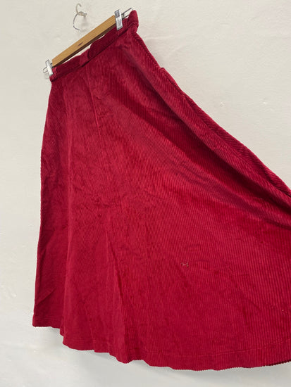 Fabulous Vintage St Michael’s Skirt Uk8 Cherry Red A Line Cottagecore BT001