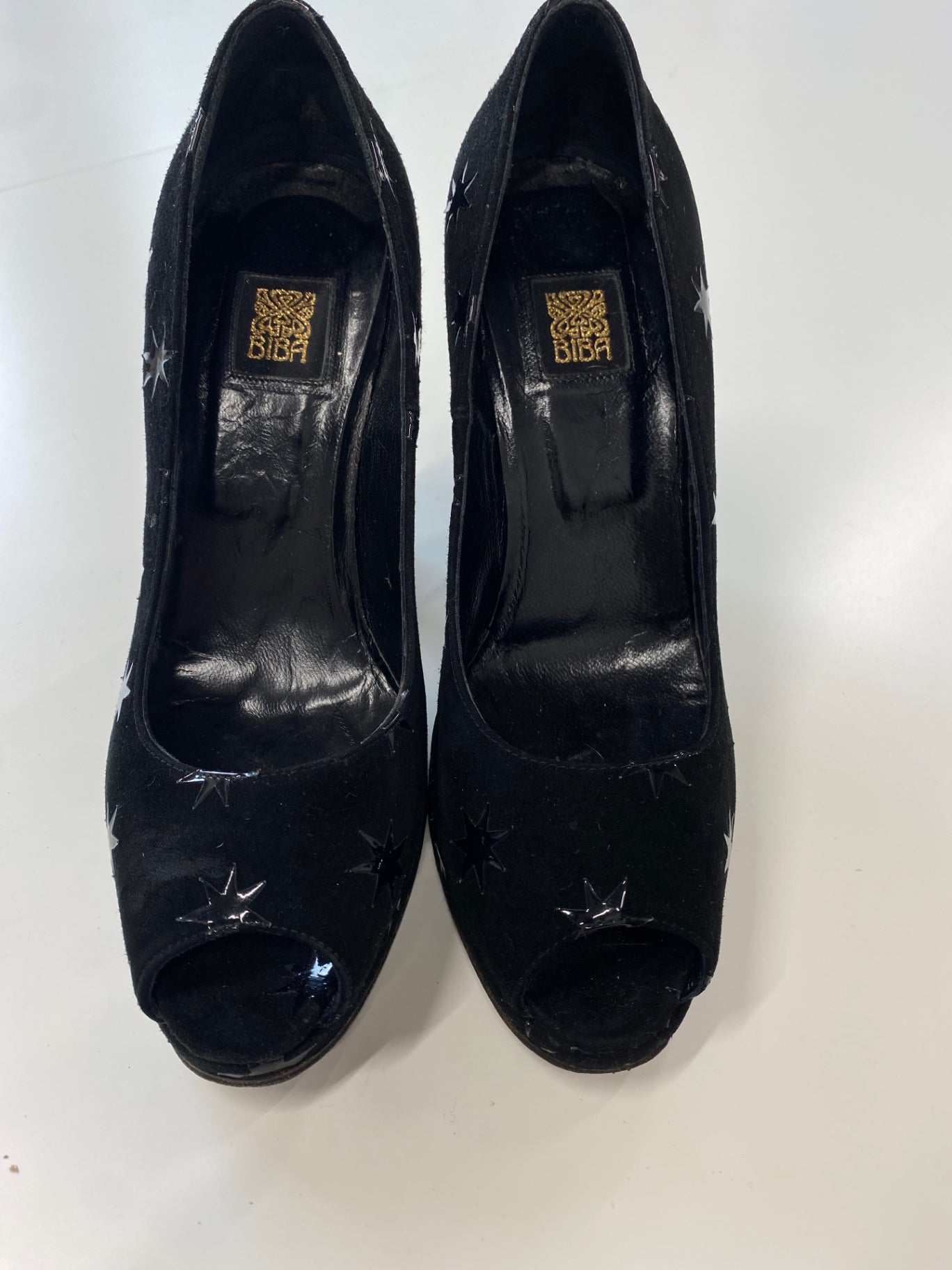 Fabulous extremely rare Biba Heels UK 3 Black star 90s vintage BT001
