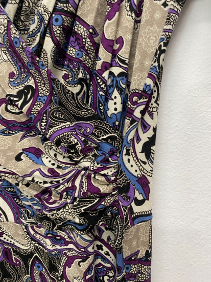 Fabulous Kenar Paisley fit & flare Dress UK10 Purple Beige BT001