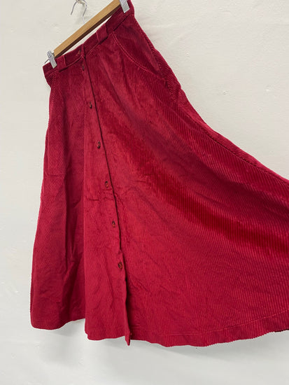 Fabulous Vintage St Michael’s Skirt Uk8 Cherry Red A Line Cottagecore BT001