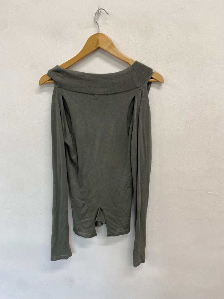 Fabulous Sacks y2k Long sleeve top Uk 8 Grey cut out BT001