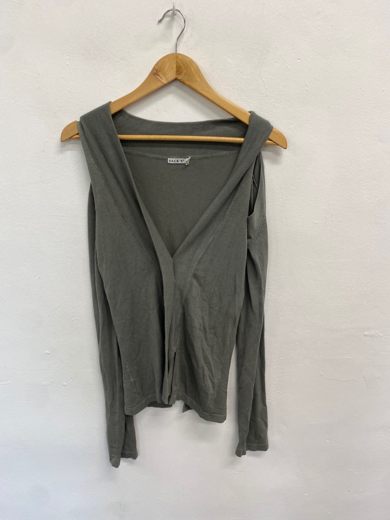 Fabulous Sacks y2k Long sleeve top Uk 8 Grey cut out BT001