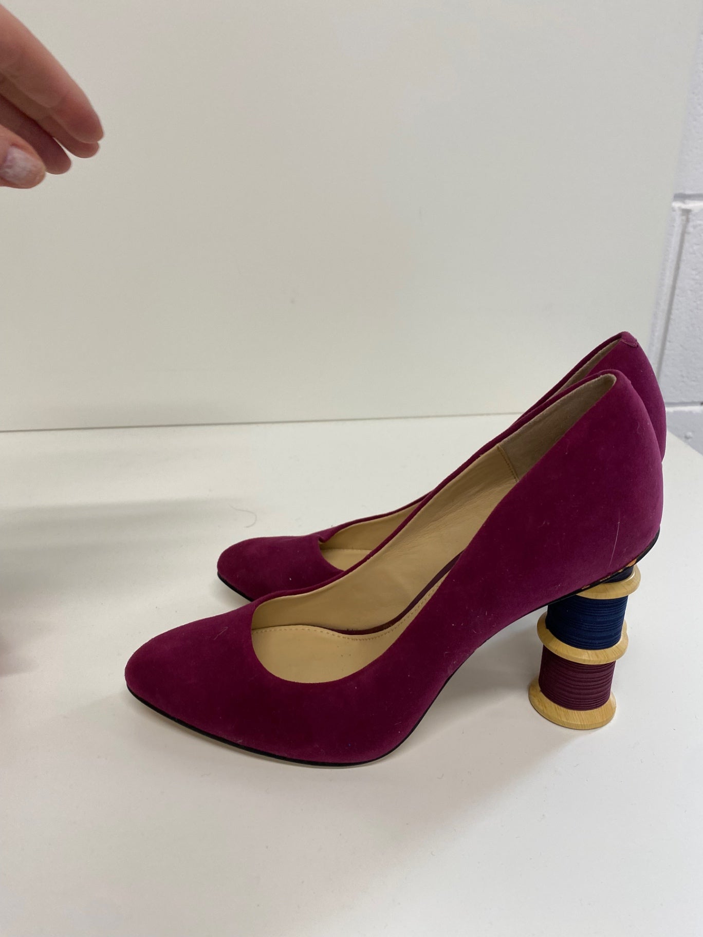 Fabulous Katy Perry Tasha cotton reel High heels UK4 purple rare BT001