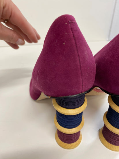 Fabulous Katy Perry Tasha cotton reel High heels UK4 purple rare BT001