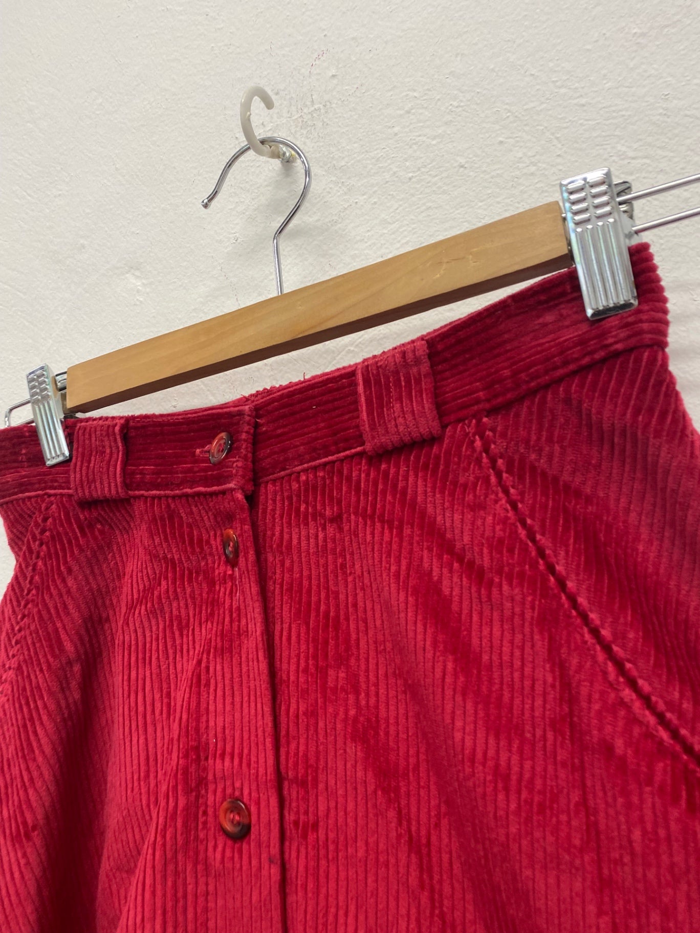 Fabulous Vintage St Michael’s Skirt Uk8 Cherry Red A Line Cottagecore BT001