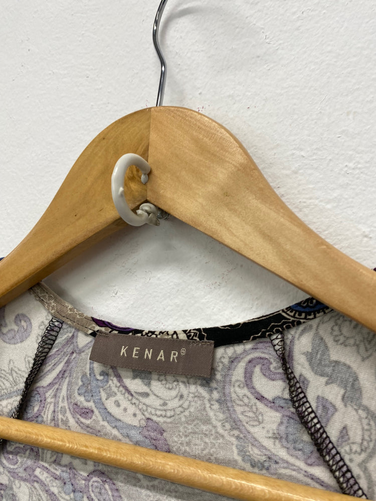 Fabulous Kenar Paisley fit & flare Dress UK10 Purple Beige BT001