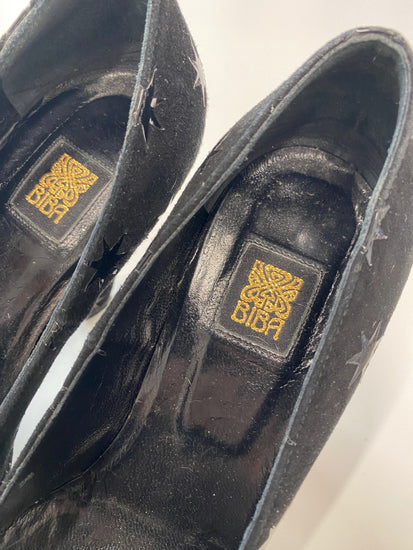 Fabulous extremely rare Biba Heels UK 3 Black star 90s vintage BT001