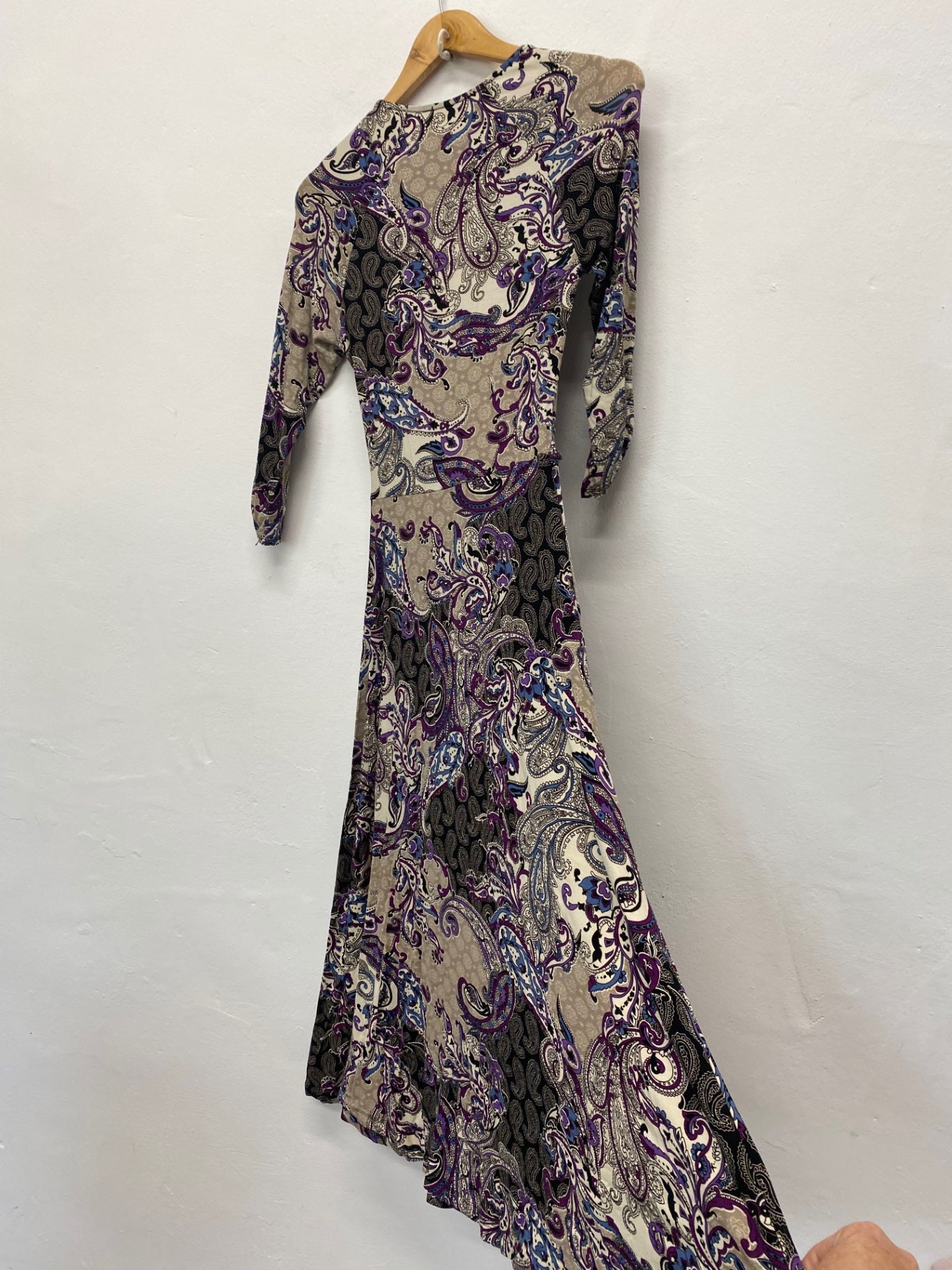 Fabulous Kenar Paisley fit & flare Dress UK10 Purple Beige BT001