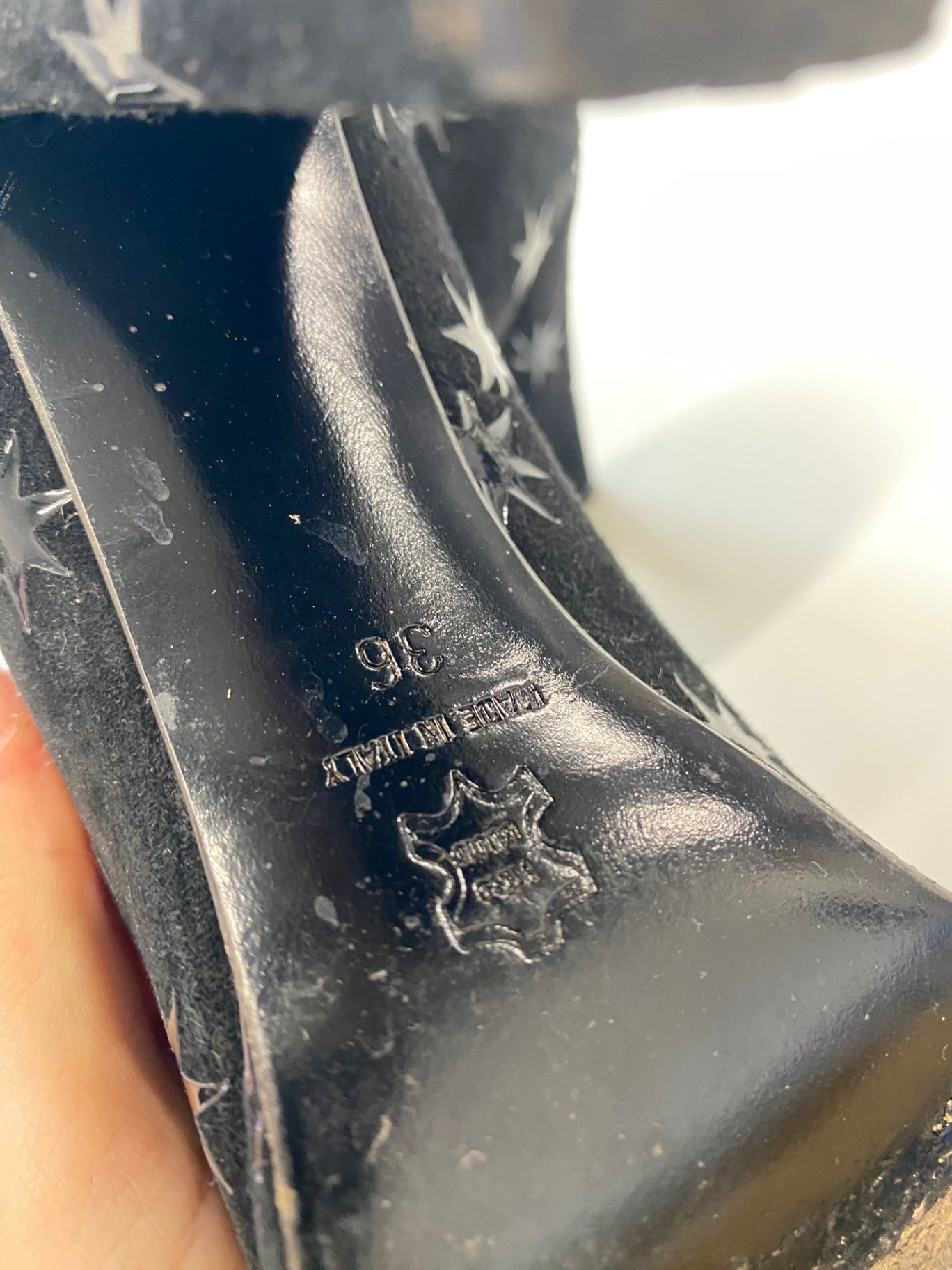 Fabulous extremely rare Biba Heels UK 3 Black star 90s vintage BT001