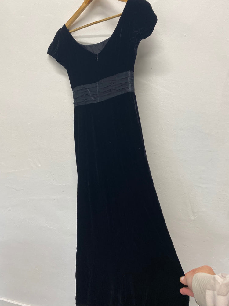 Fabulous Laura Ashley Midaxi classic Cottagecore timeless Dress Uk8 Black New BT001