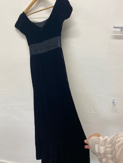 Fabulous Laura Ashley Midaxi classic Cottagecore timeless Dress Uk8 Black New BT001